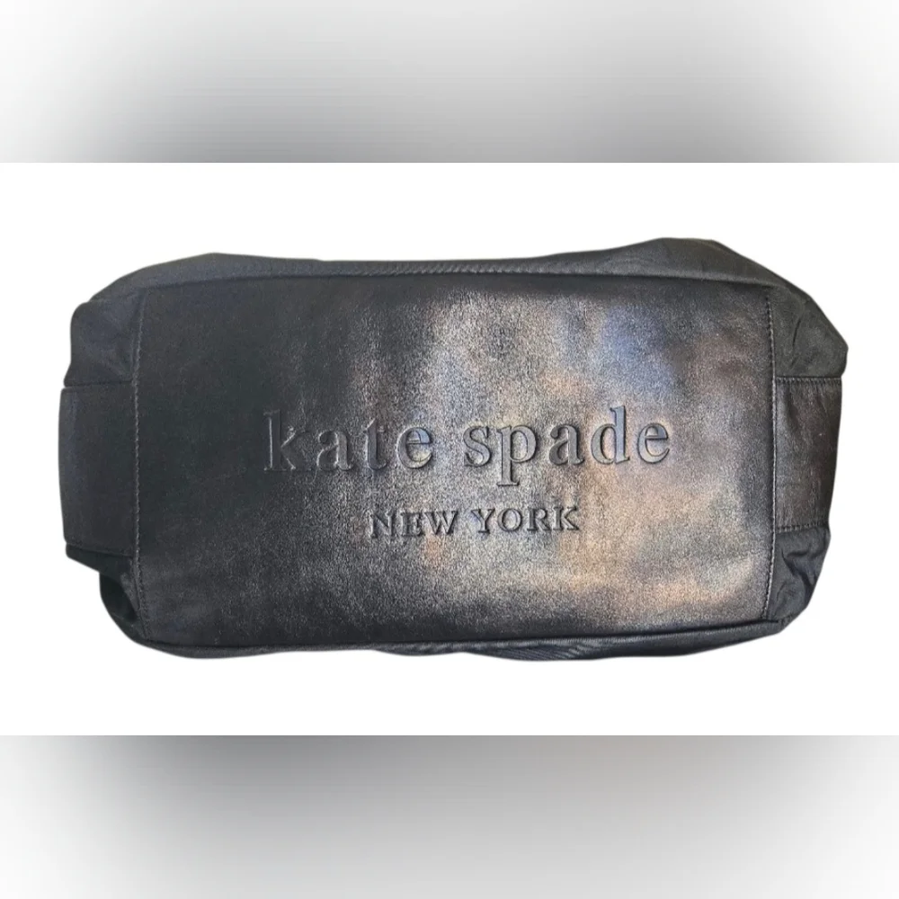 Kate Spade Lg Black Tote Handbag Or Shoulder bag with Leather Accents